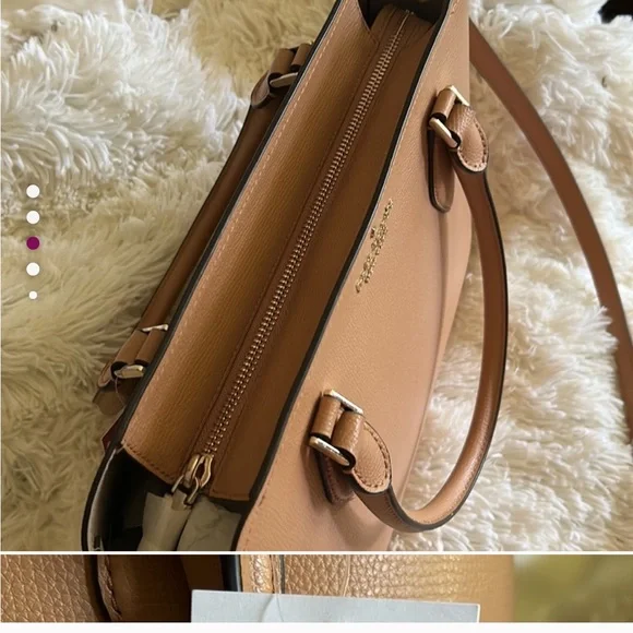 NWT Gorgeous Kate Spade Camel large satchel - Picture 3 of 6